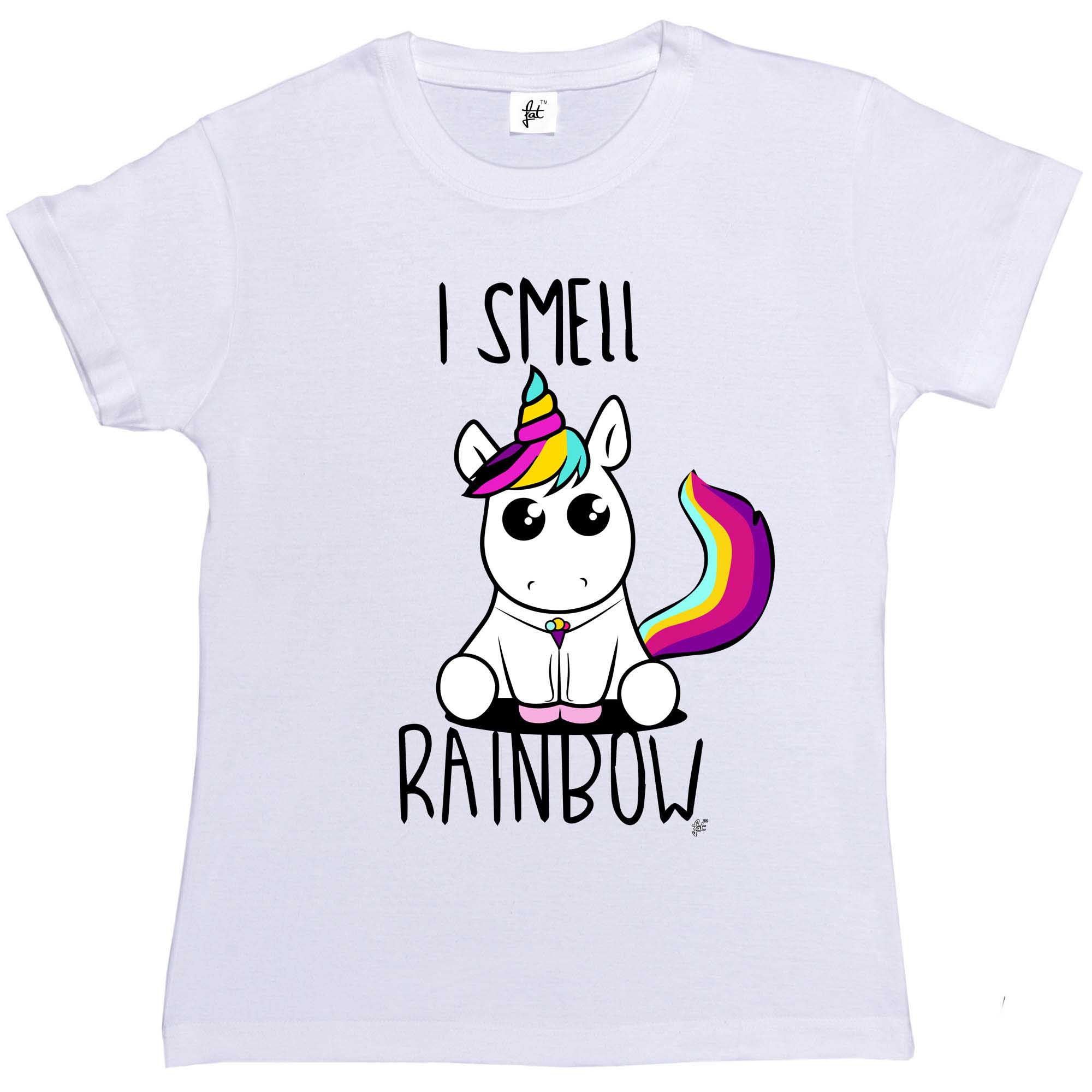 I Smell Rainbow Cute Kawaii Unicorn & Rainbow Tail Womens Ladies T-Shirt | eBay